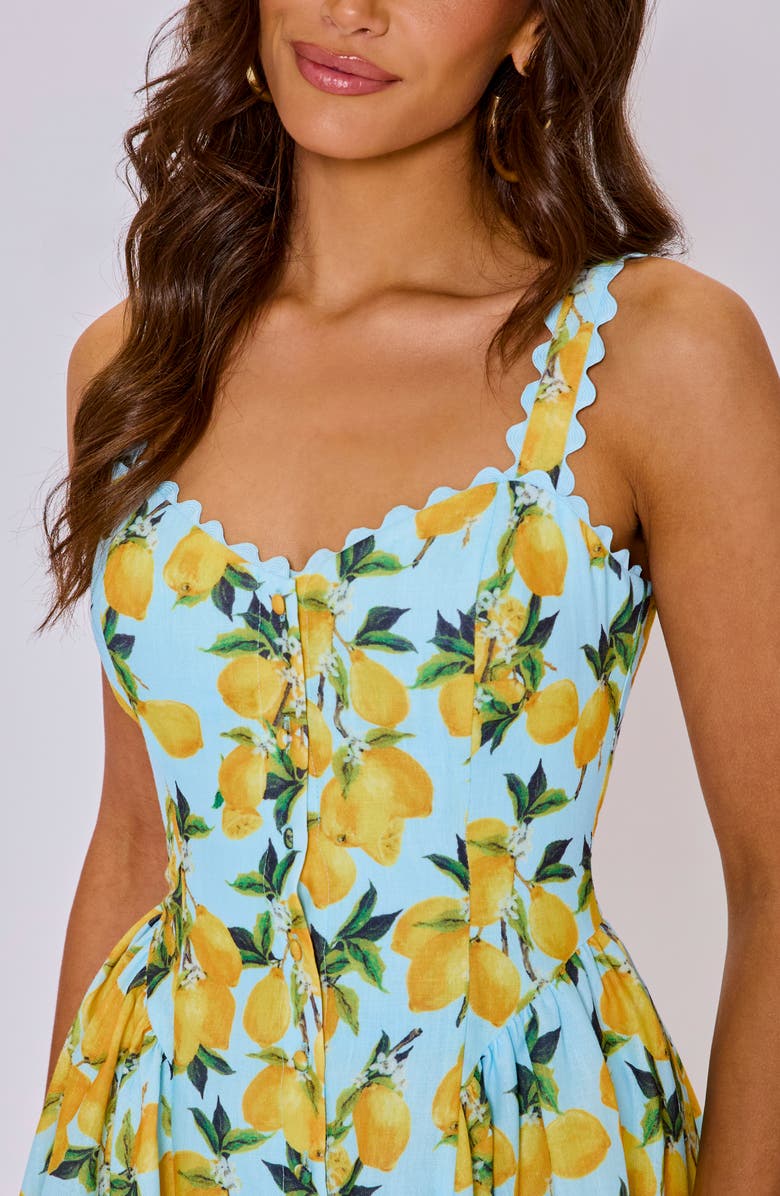 VICI Collection Camille Lemon Print Minidress, Alternate, color, 