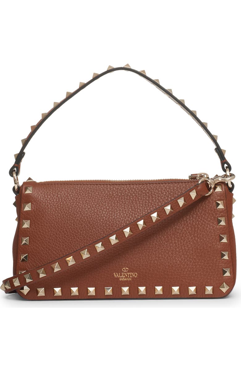 Valentino Garavani Small Rockstud Leather Shoulder Bag, Alternate, color,