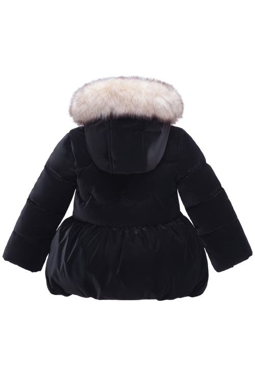 Rokka&rolla Kids' Luxe Bow Puffer Coat In Black
