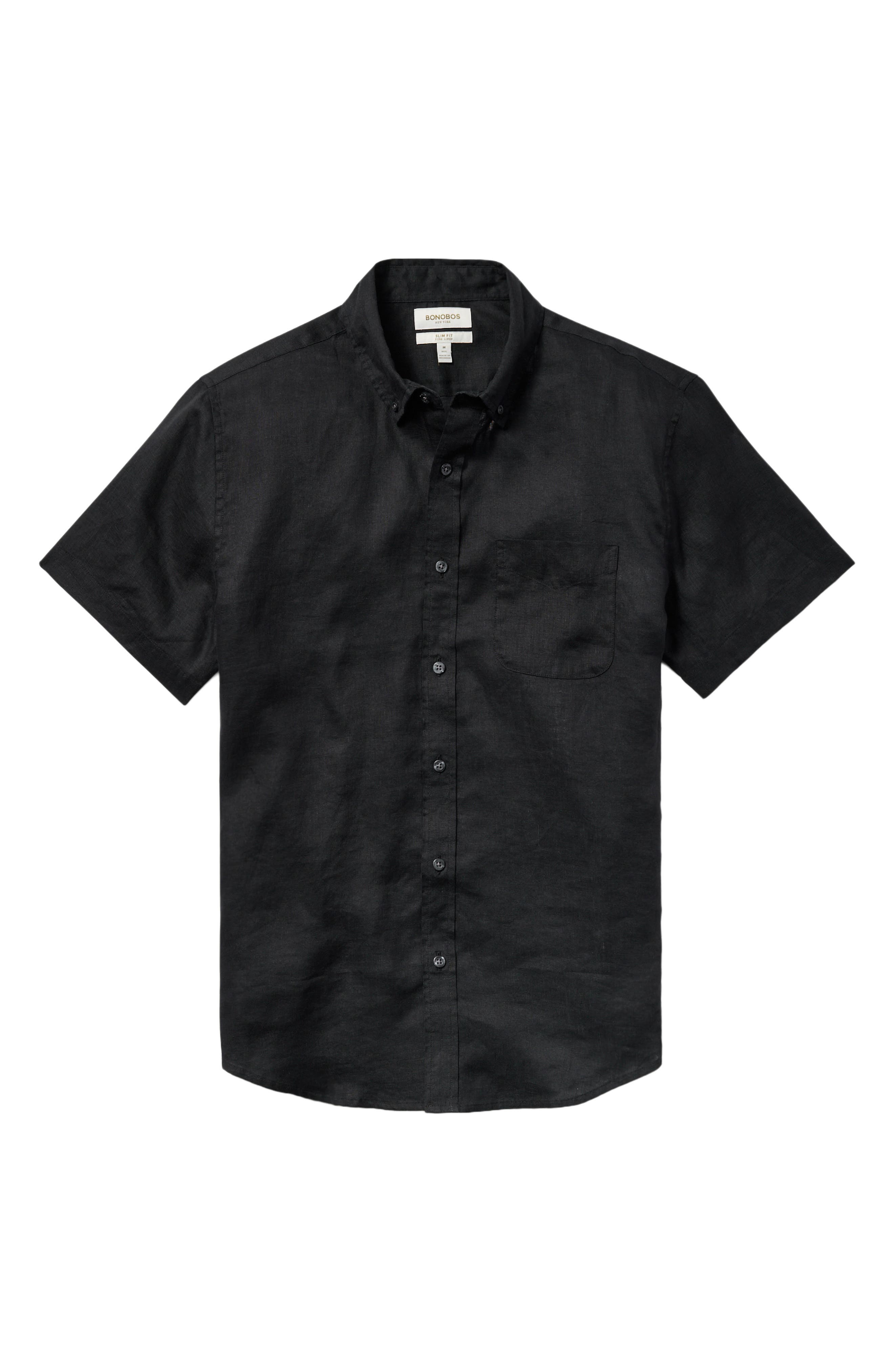 black short sleeve dress shirt slim fit Amazon.com: Alimens & Gentle Mens Short Sleeve Dress Shirts Wrinkle Free  Solid Casual Button Down Shirts with Pocket, Black, Small : Clothing, Shoes  & Jewelry