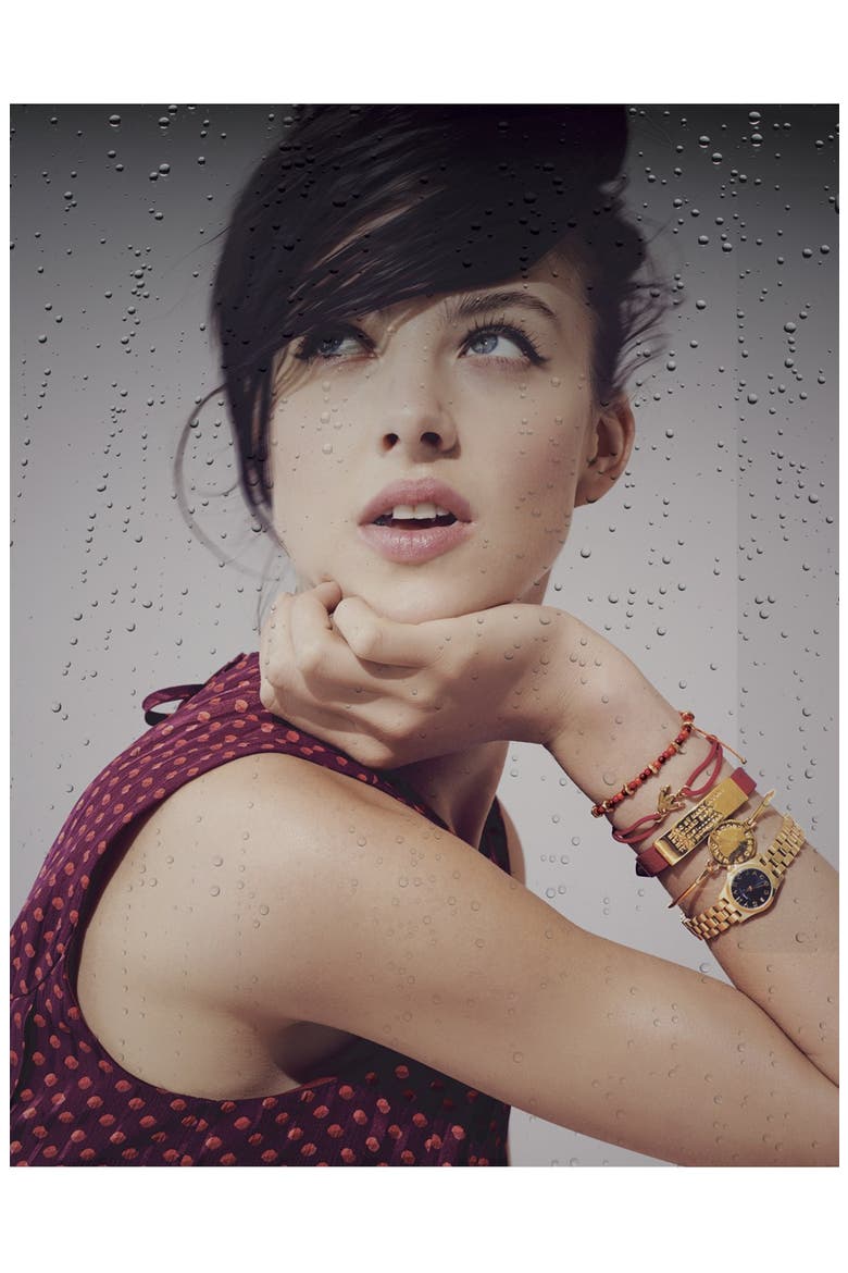 'Petal to the Metal' Friendship Bracelet, Alternate, color, CREAM/ GOLD