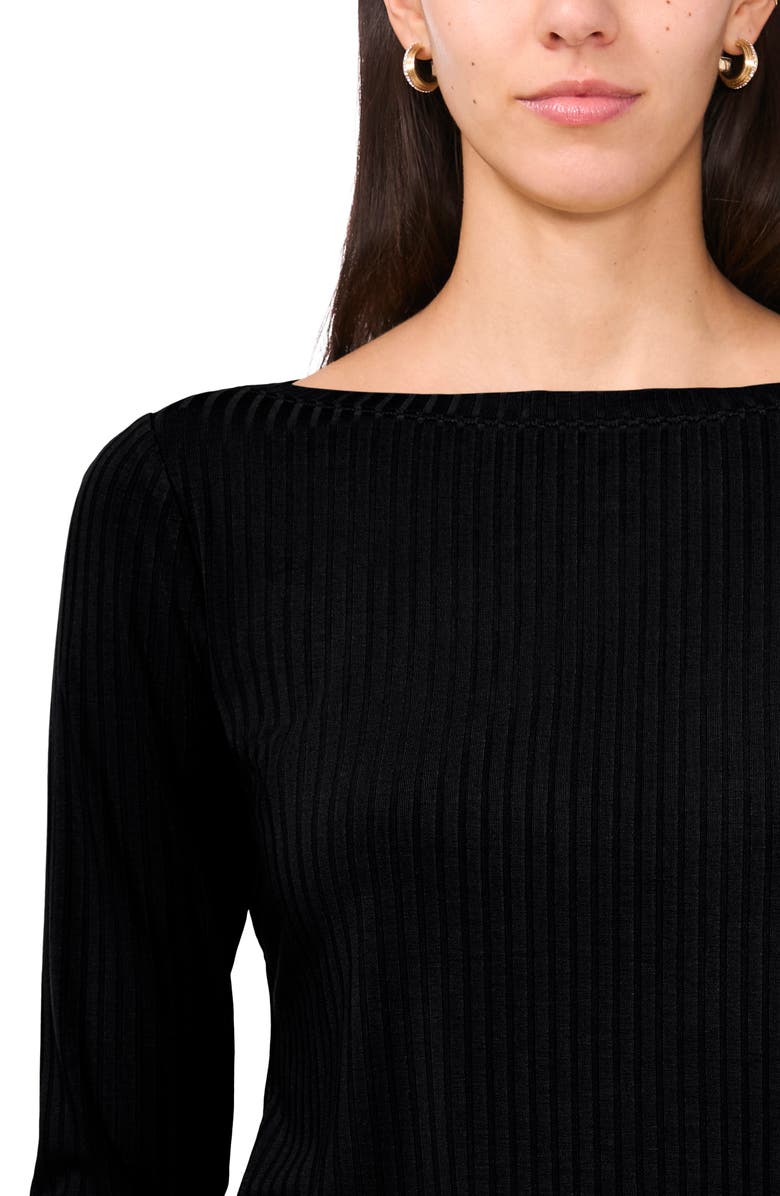 Halogen<sup>®</sup> Rib Boat Neck Three-Quarter Sleeve Top, Alternate, color,