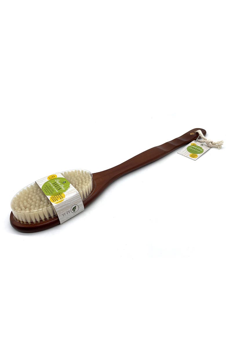 PURSONIC Bath Body Brush With Long Wood Handle 4-Piece Family Pack, Alternate, color, Multicolor