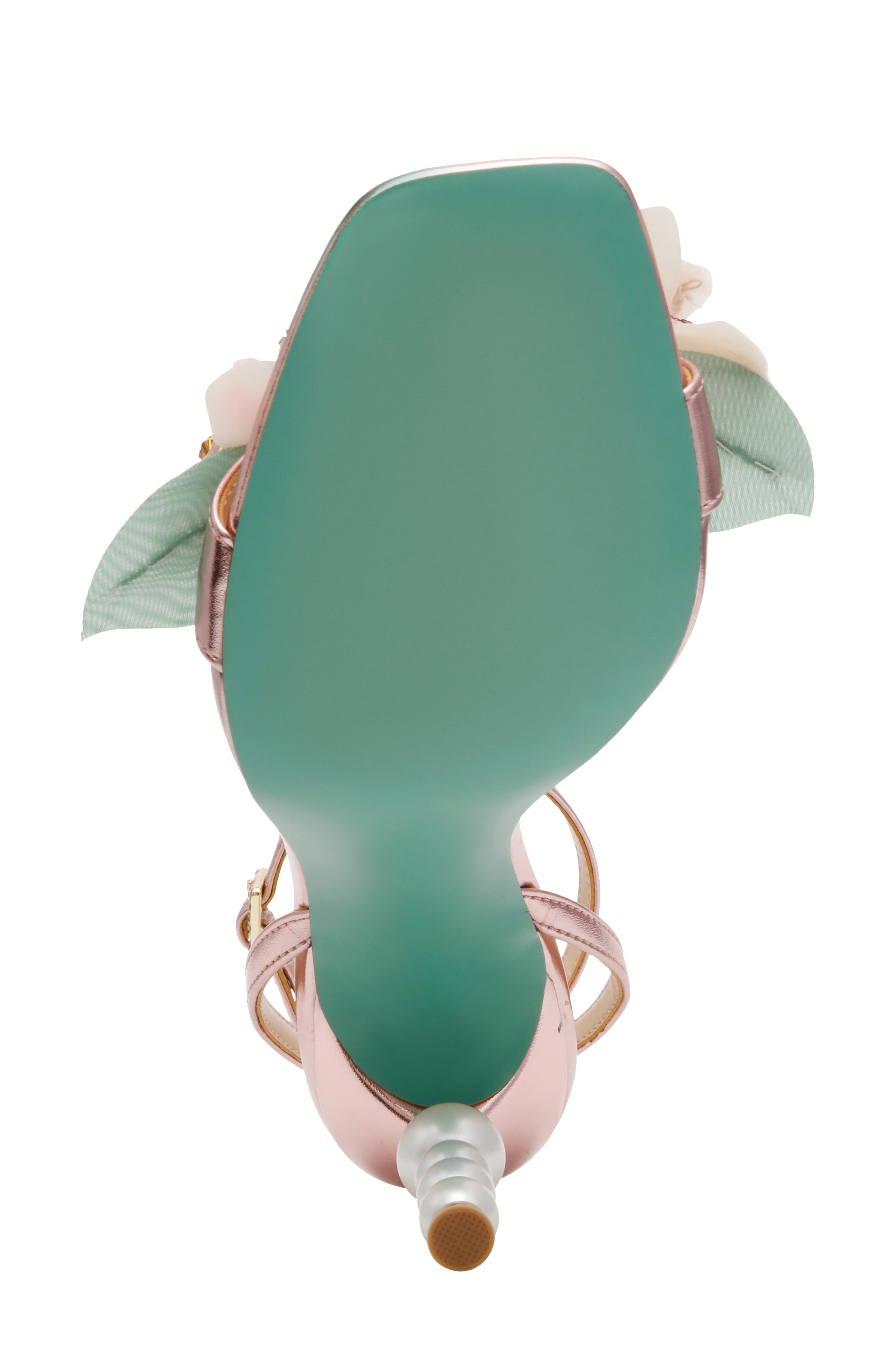 Betsey Johnson Kasie Beade Flower Ankle Strap Sandal, Alternate, color, Light Pink