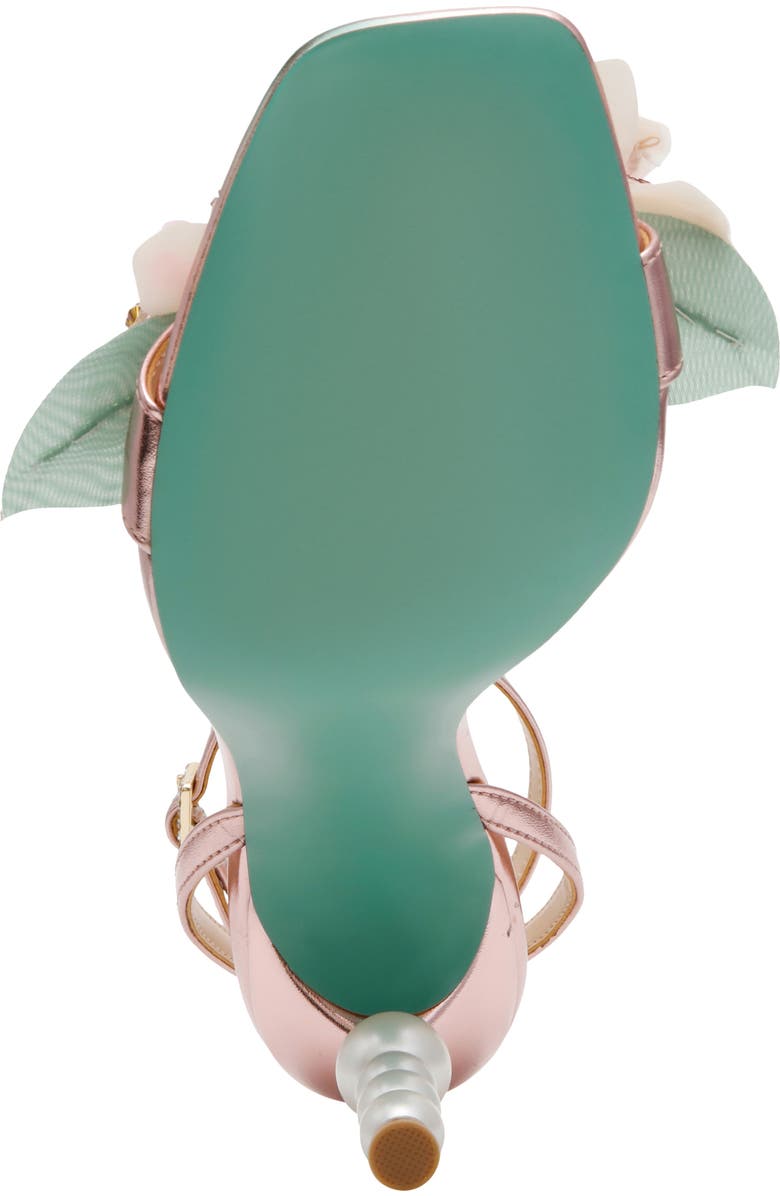 Betsey Johnson Kasie Beade Flower Ankle Strap Sandal, Alternate, color, Light Pink