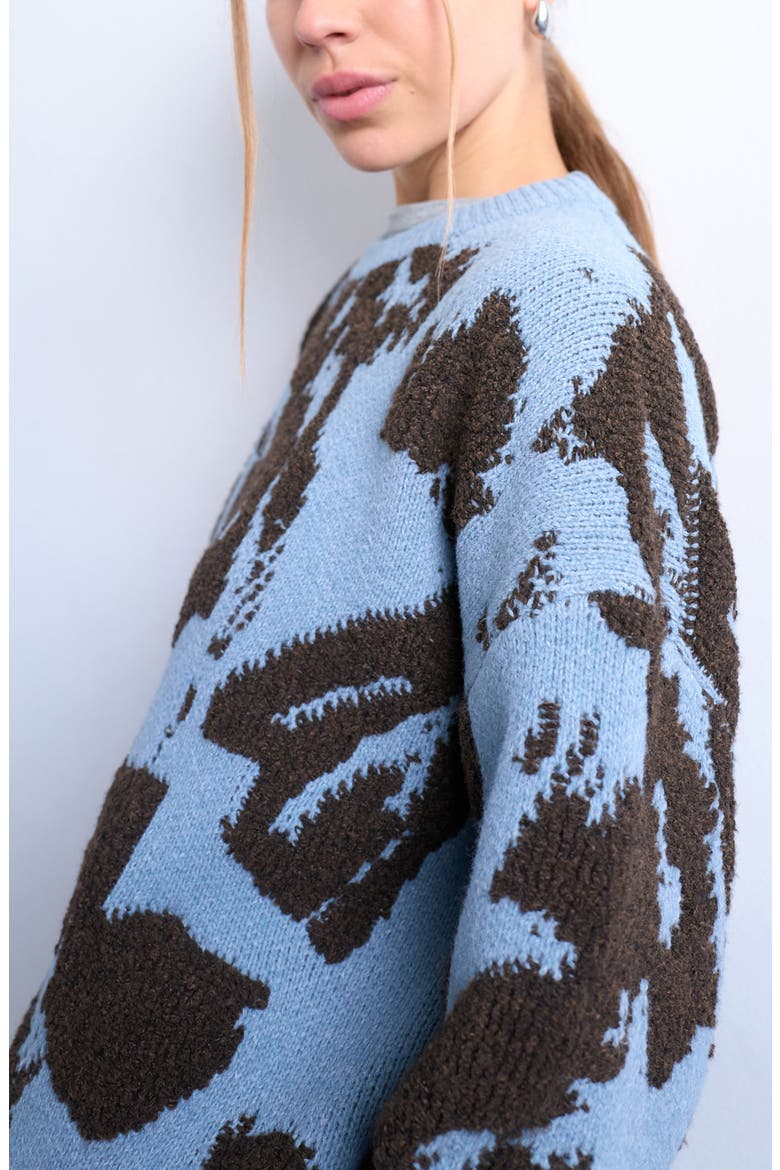 Loop Textured Pattern Sweater, Alternate, color, MEDIUM BLUE