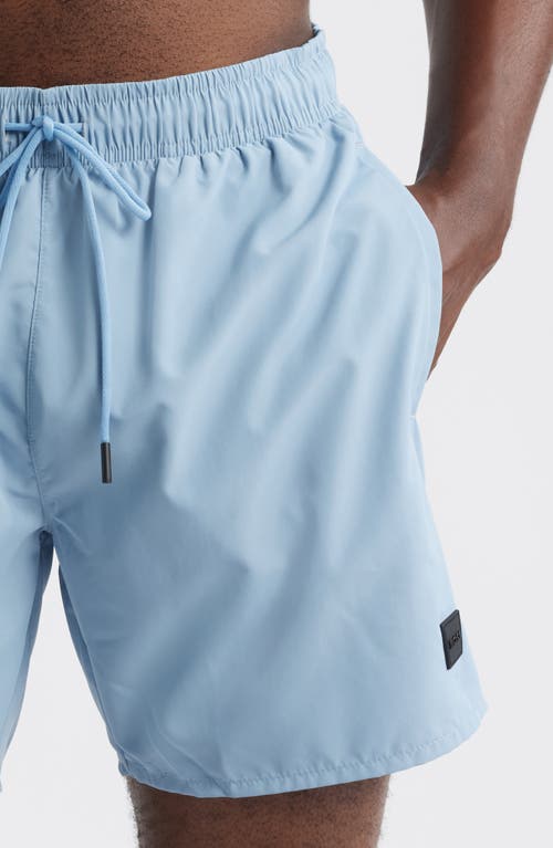 Hugo Boss Boss Solid Stretch Swim Trunks In Blue