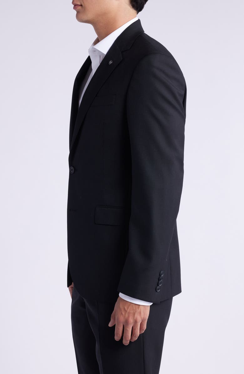 AllSaints Ross Slim Fit Solid Black Wool Sport Coat Suit Separate, Alternate, color, 