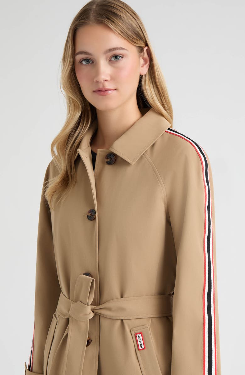 Hunter Sophia Sleeve Stripe Trench Coat, Alternate, color, British Tan