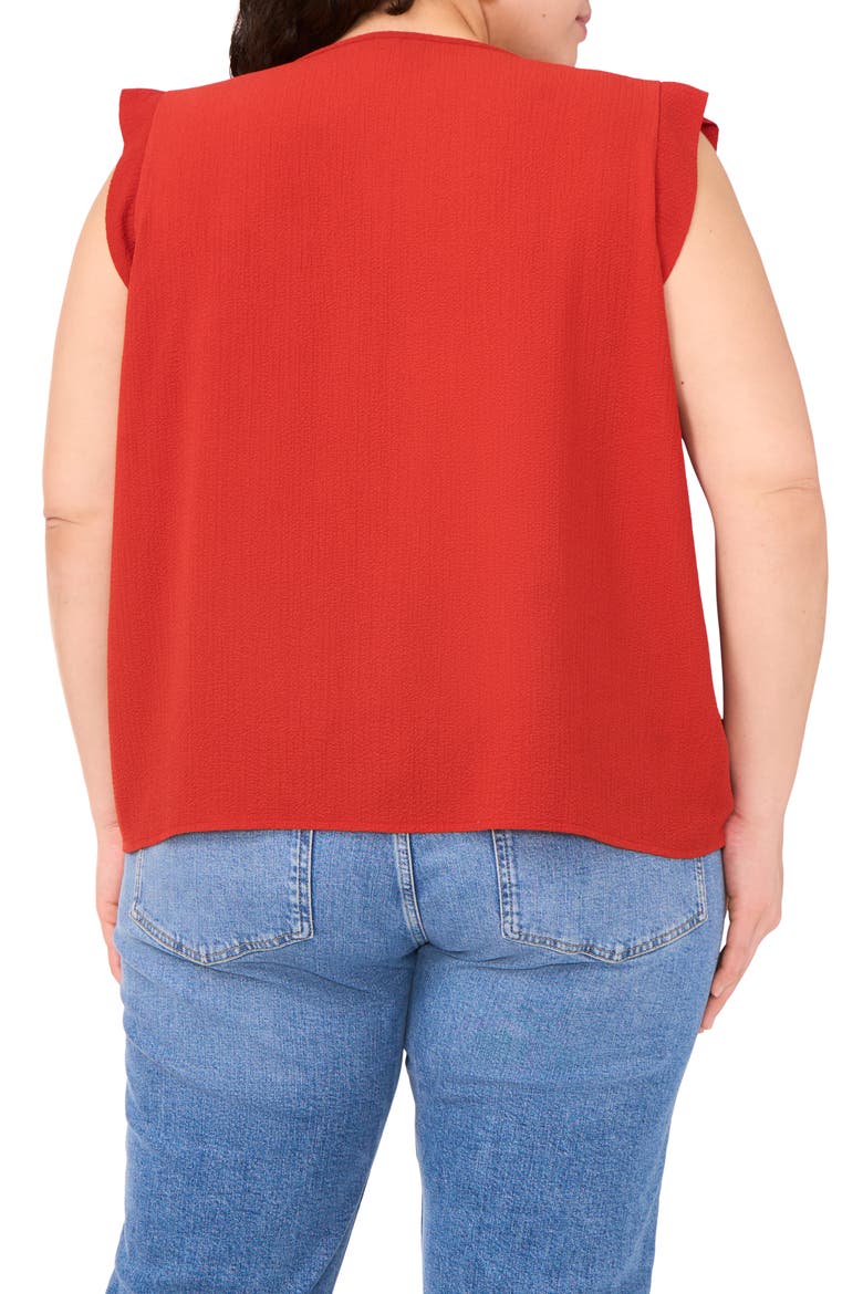 Pleat Detail Sleeveless Top, Alternate, color, CHILI