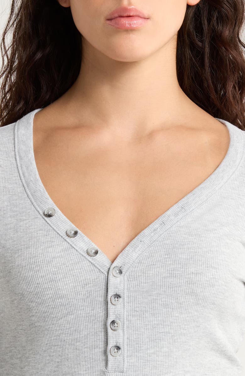 PacSun Payton V-Neck Henley, Alternate, color, Gray