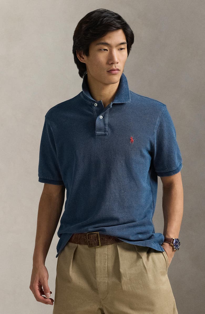Polo Ralph Lauren Indigo Cotton Piqué Polo, Alternate, color, 