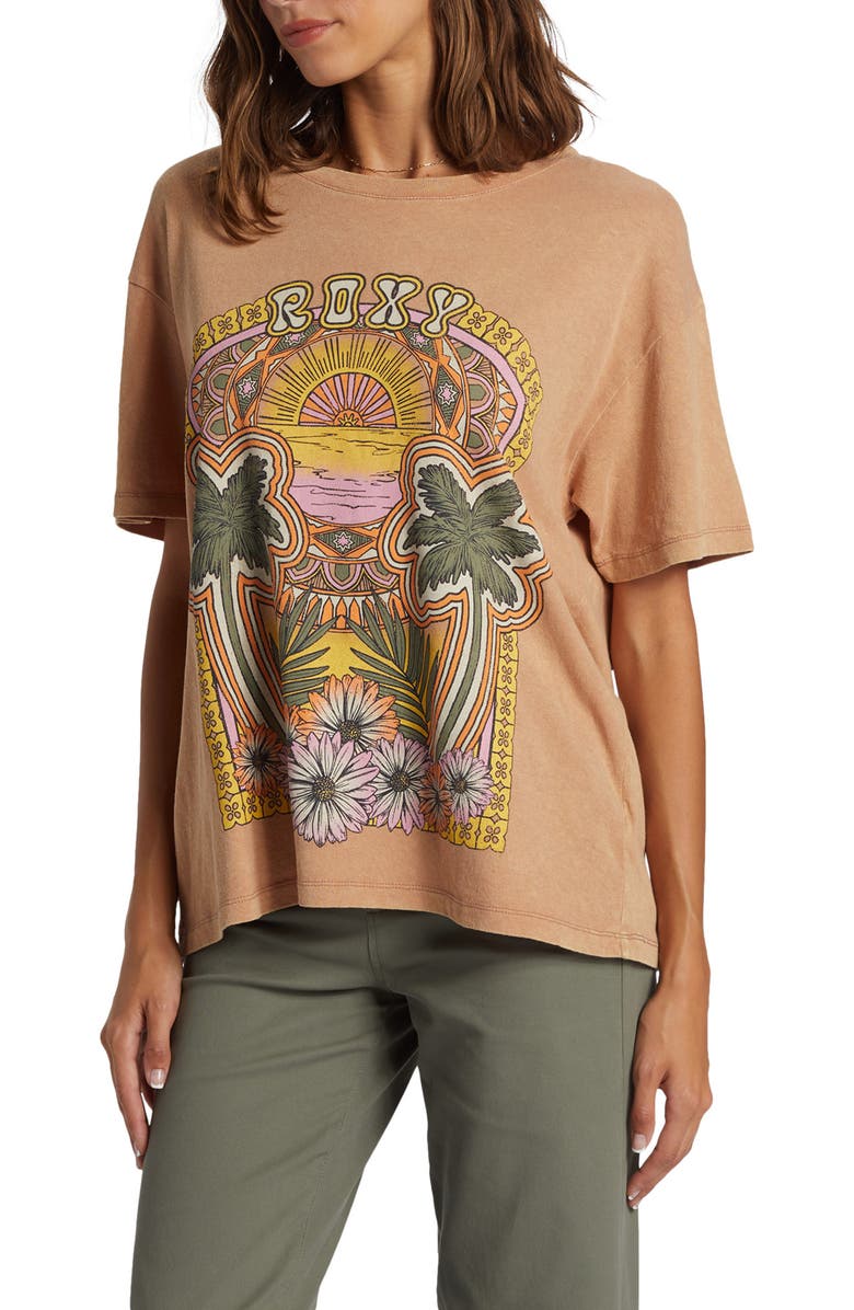 Roxy Morockin Graphic T-Shirt, Alternate, color, Camel