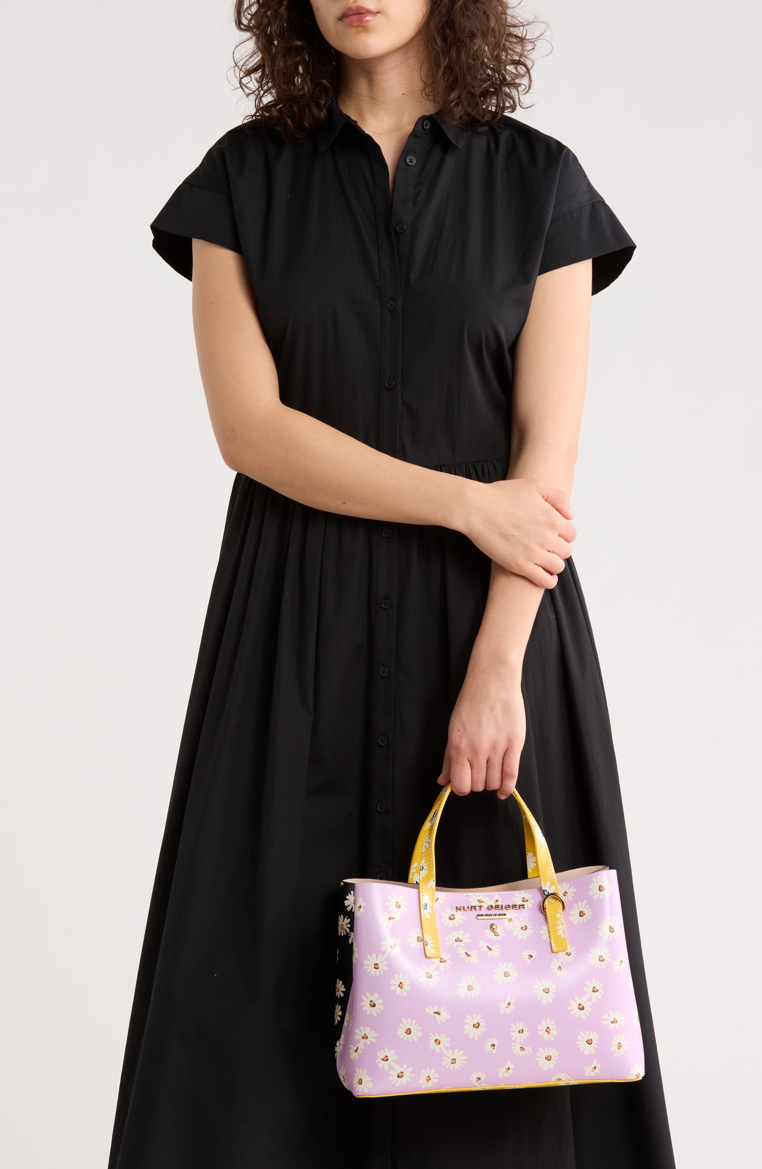 Kurt Geiger London Hampstead Small Tote, Alternate, color, Lavender/ Black Multi