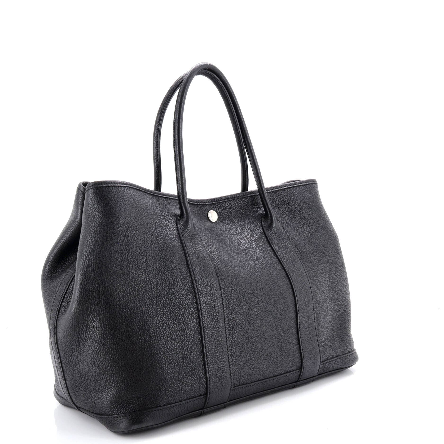 Pre-Owned Hermes Garden Party Tote Leather 36, Alternate, color, Noir