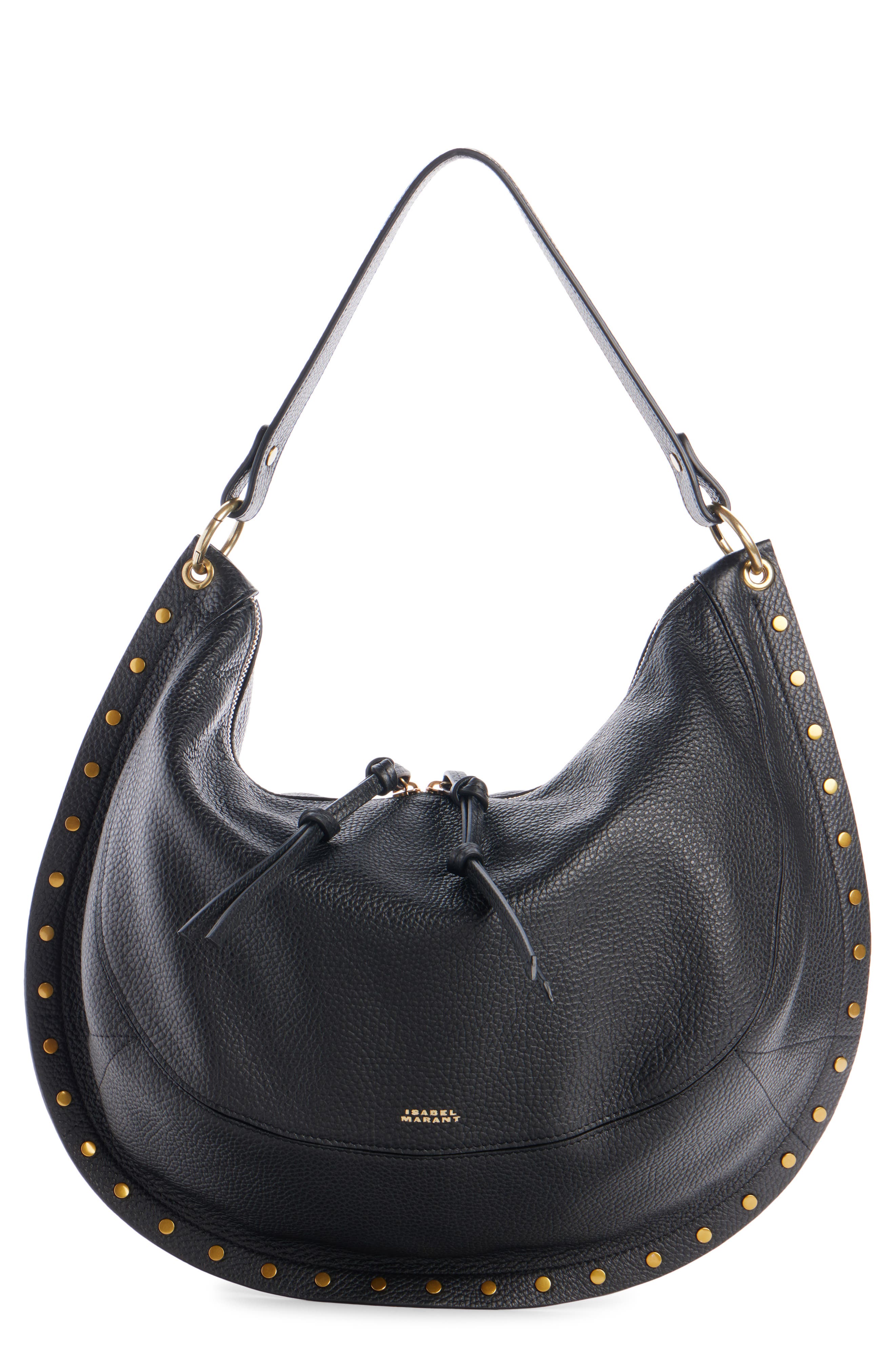 Oskan Soft Leather Hobo, Main, color, BLACK 01BK