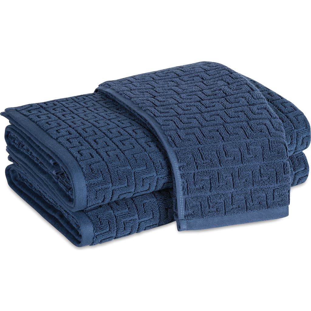 Matouk Athena Wash Cloth In Navy