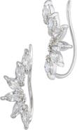 SAVVY CIE JEWELS Flared Pear Cubic Zirconia Ear Climbers