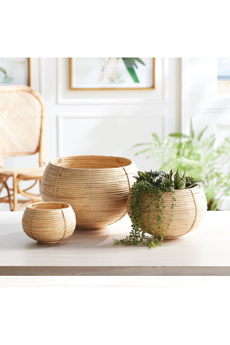 Cane Rattan Plant Baskets Set of 3, Alternate, color, Brown