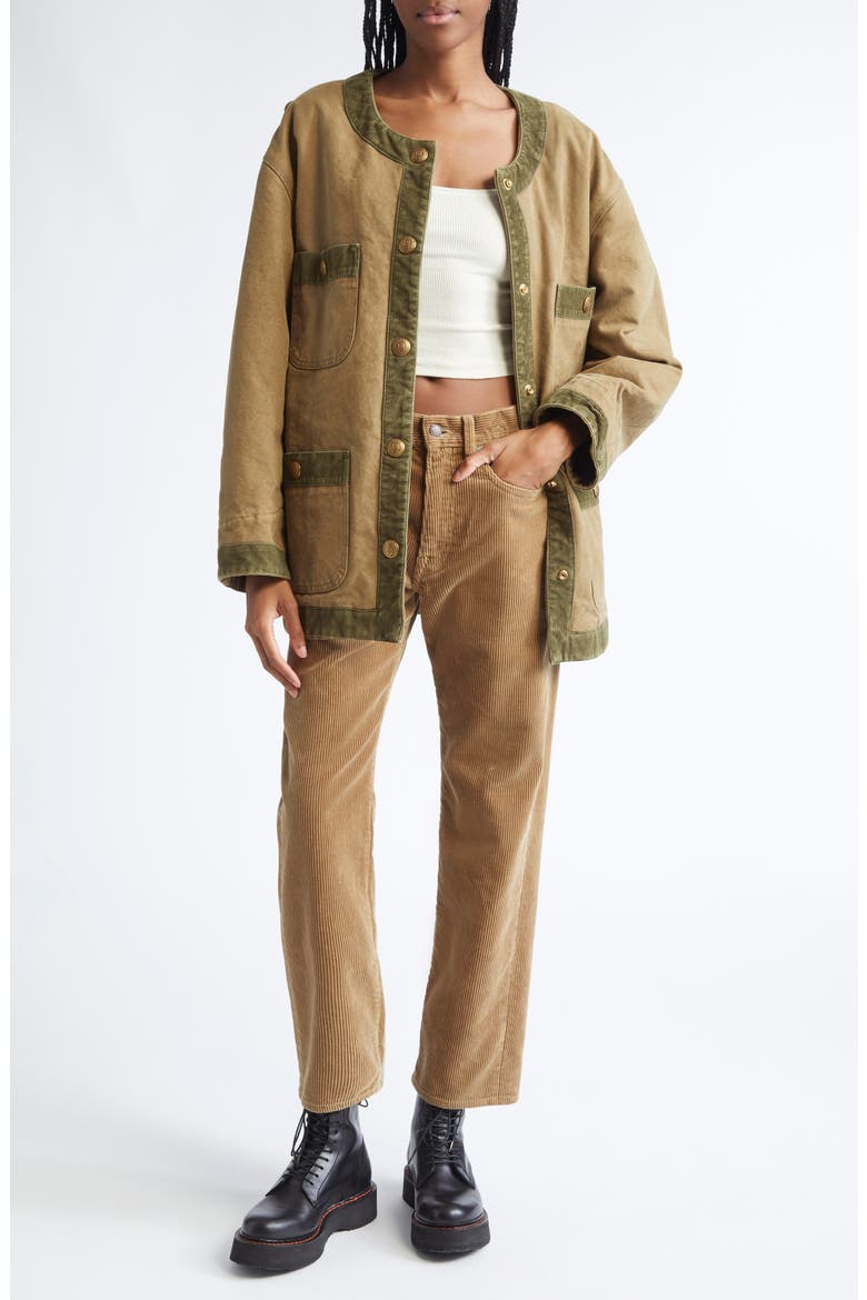 Corduroy Trimmed Chore Jacket, Alternate, color, DUSKY TAN BROWN
