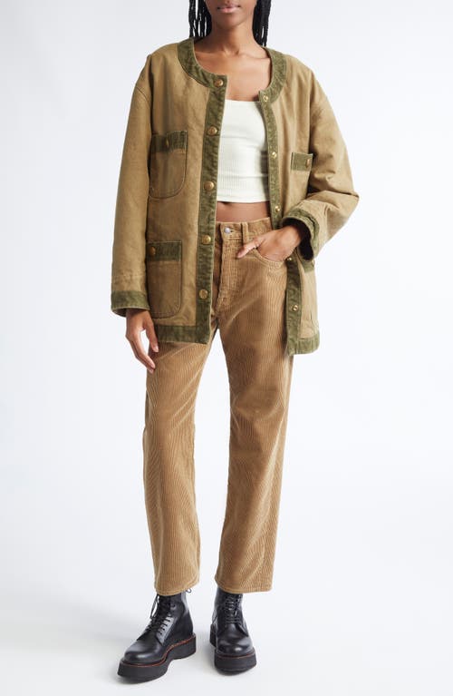 R13 Corduroy Trimmed Chore Jacket In Green