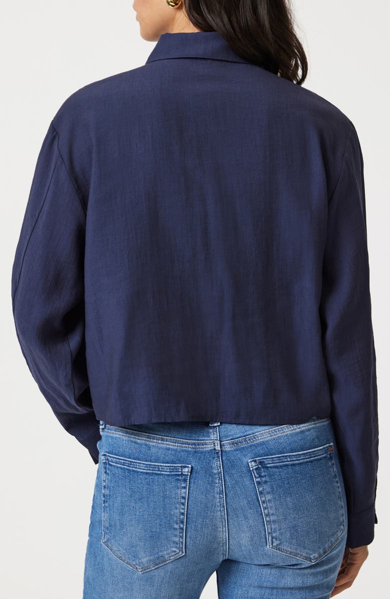 Mavi Jeans Crop Button-Up Shirt, Alternate, color, Naval Academy
