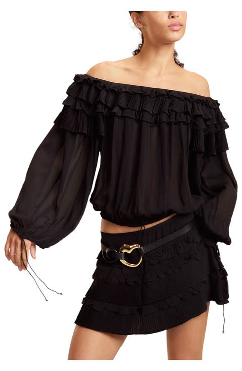 Off Shoulder Ruffle Blouse