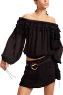 Cynthia Rowley Off Shoulder Ruffle Blouse