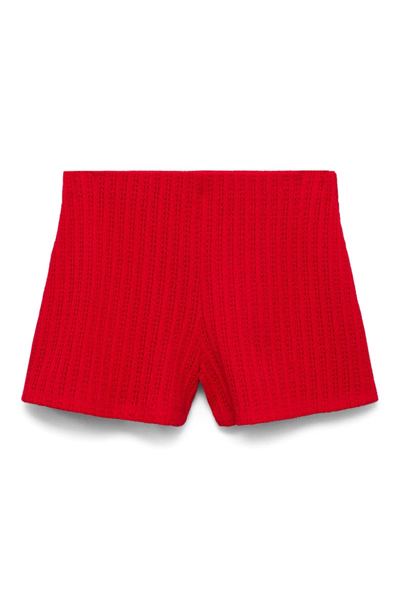 Straight Knit Shorts, Alternate, color, CORAL RED