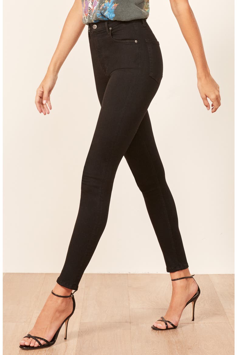 Harper High & Skinny Jeans, Alternate, color, BLACK