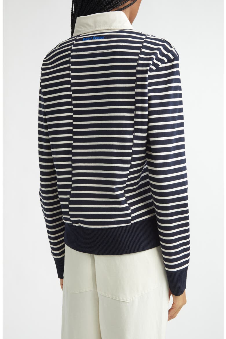 Reflect Offset Stripe Polo, Alternate, color, NAVY / IVORY