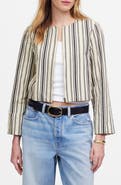 Madewell Stripe Crop Cotton & Linen Jacket