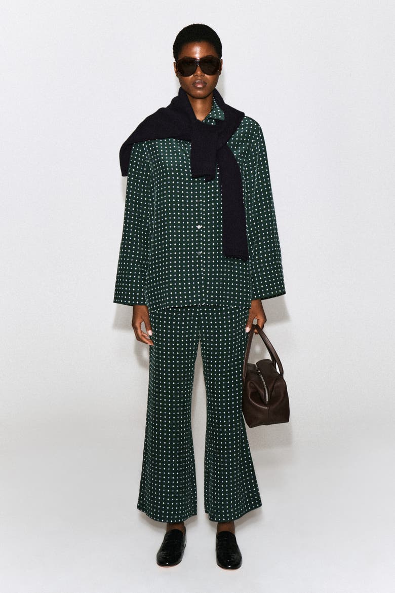 Geometric-Print Shirt, Alternate, color, GREEN / PRINTED