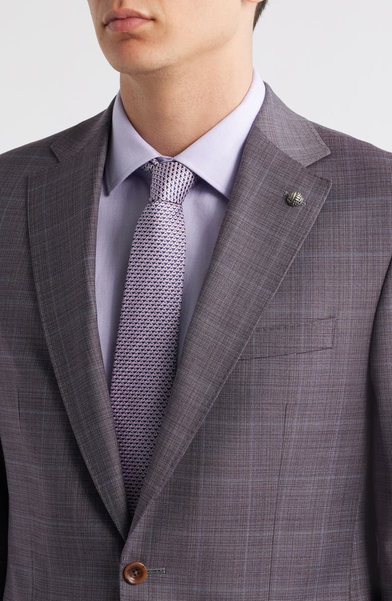 Jack Victor Esprit Regular Fit Burgundy Plaid Super 120s Wool Suit, Alternate, color, Burgundy