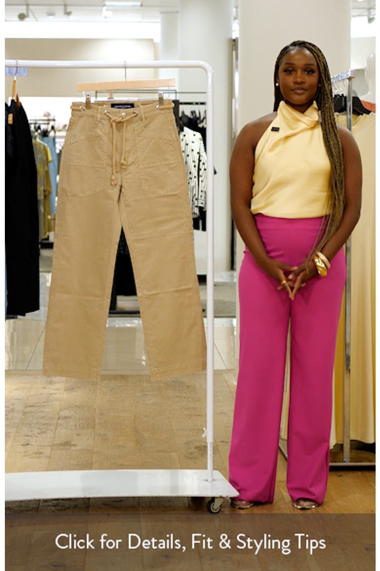 Heather Rope Drawstring Stretch Cotton Blend Pants video