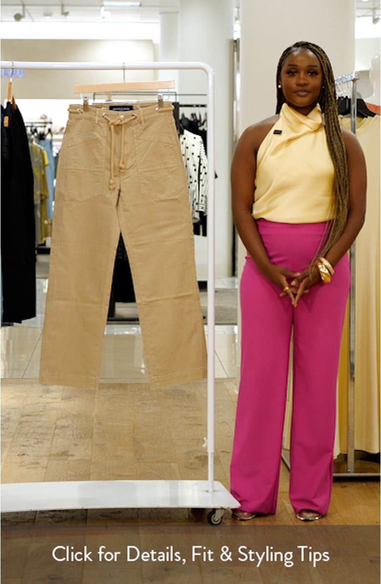 Heather Rope Drawstring Stretch Cotton Blend Pants, sales video thumbnail