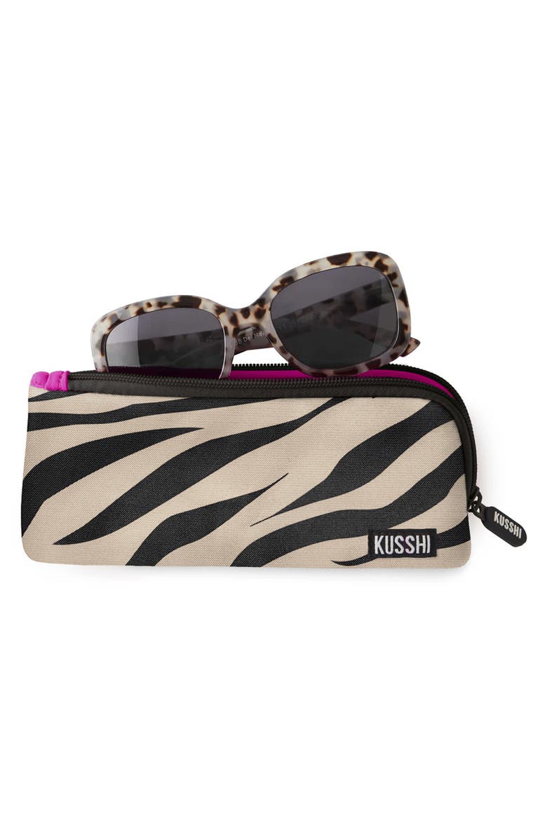 Cosmetics Pencil Case, Alternate, color, Zebra/Fuschia