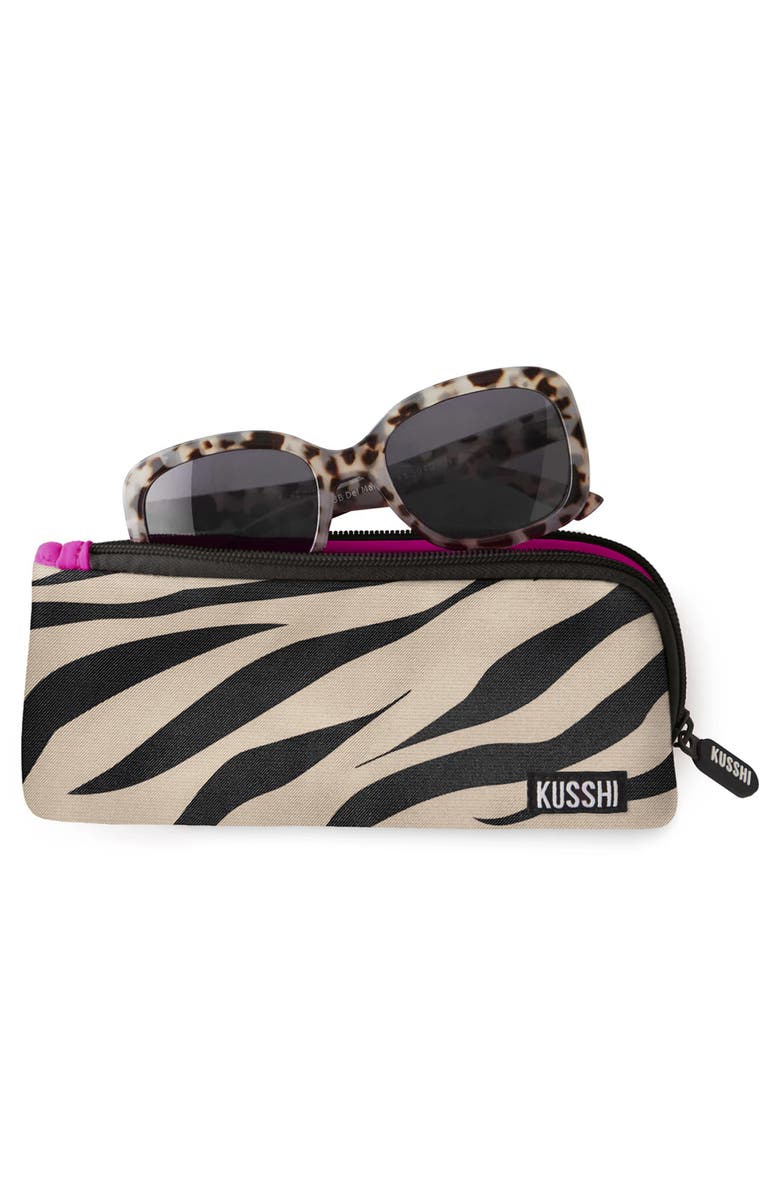 KUSSHI Cosmetics Pencil Case, Alternate, color, Zebra/Fuschia
