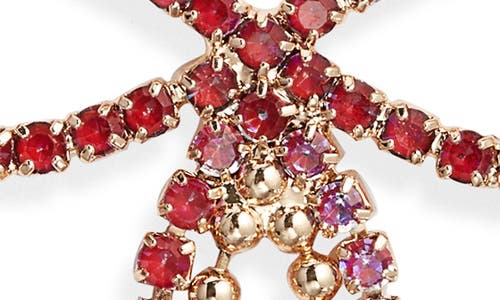 Open Edit Stone Crystal Bow Drop Earrings