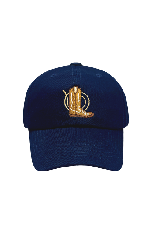 Bits & Bows Cowboy Boot Twill Baseball Hat In Blue