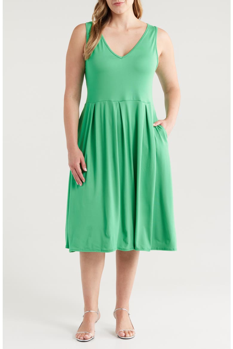 Sleeveless Jersey Dress, Main, color, GREEN