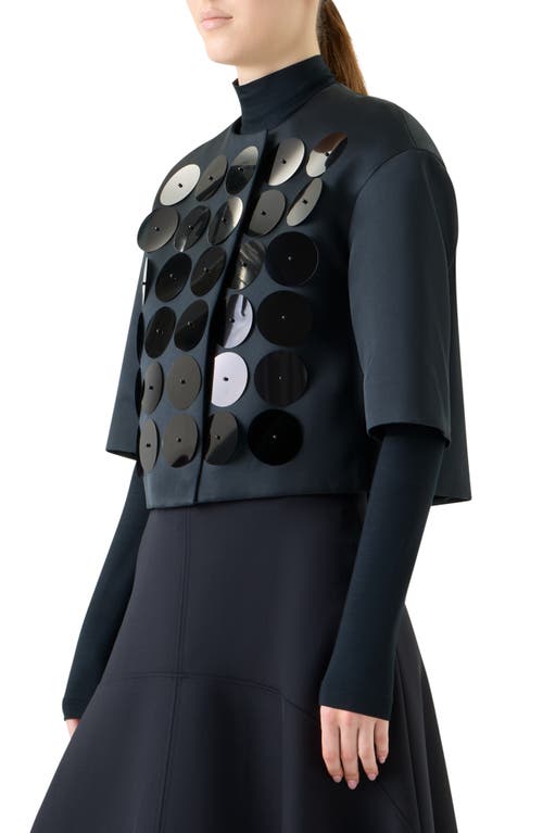 Akris Punto Macro Sequin Techno Taffeta Jacket In Black