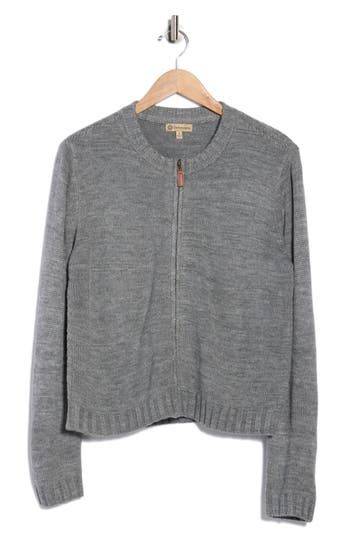 Democracy Zip-up Sweater In Gray