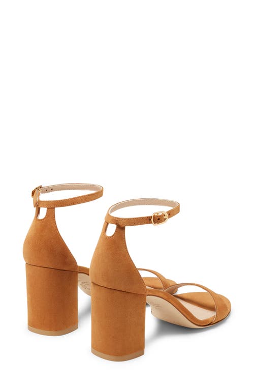 Stuart Weitzman Nudist Block 75 Sandal In Brown
