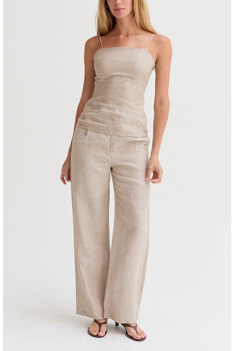 Linen Wide Leg Pants, Alternate, color, Oatmeal