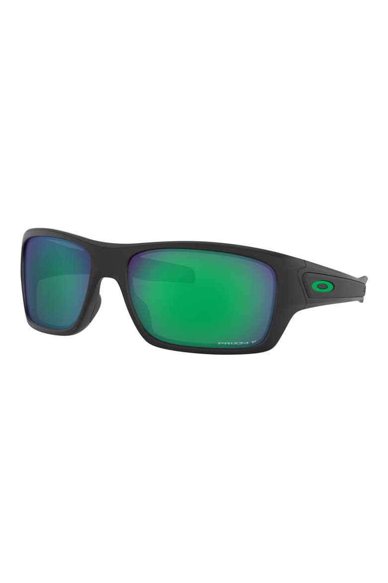 Turbine 65mm Polarized Oversize Rectangular Sunglasses, Alternate, color, MATTE BLACK