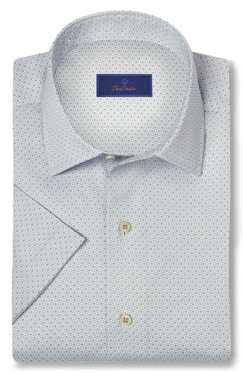 Medallion Print Short Sleeve Button-Up Shirt