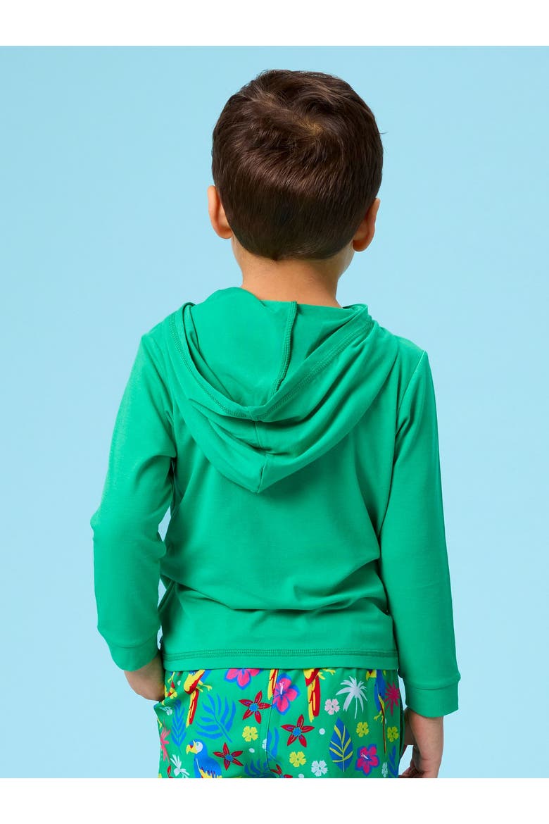 Boys Upf50+ Sun Protective Hooded Shirt, Alternate, color, Bright Green