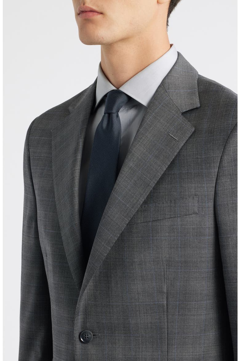 Hartford Classic Fit Grey Plaid Wool Suit, Alternate, color, CHARCOAL