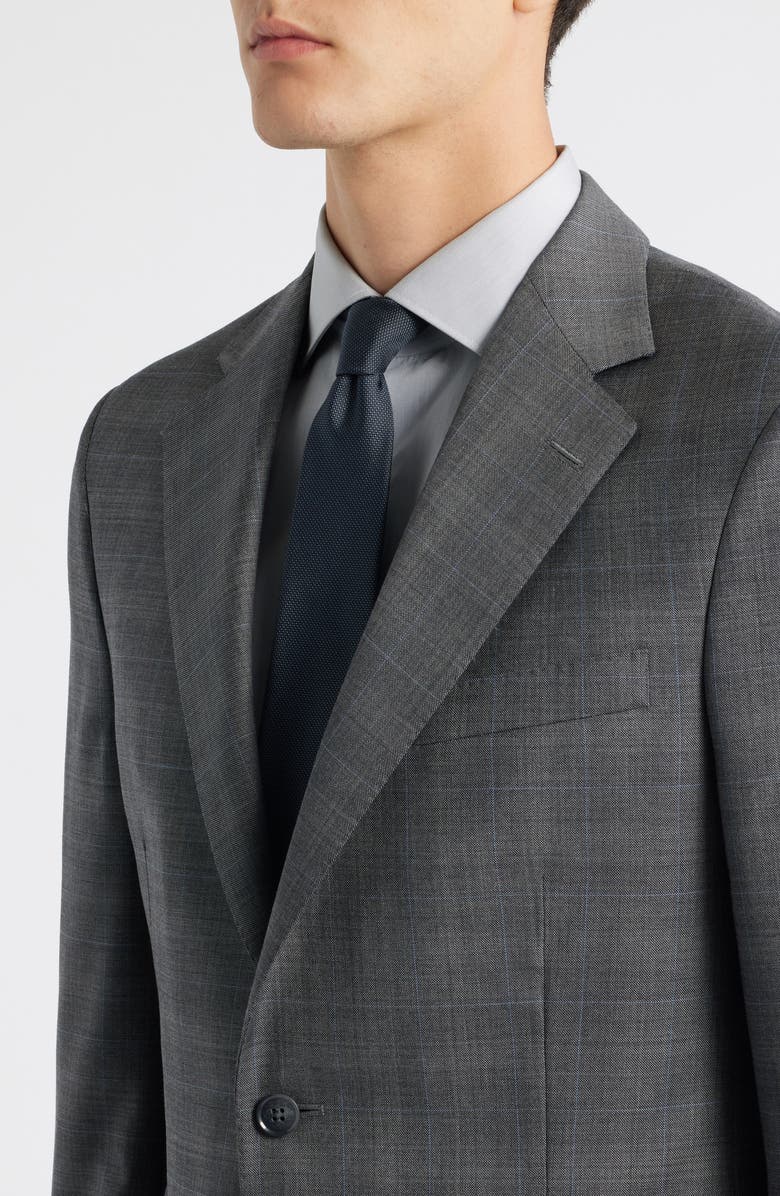 Peter Millar Hartford Classic Fit Grey Plaid Wool Suit, Alternate, color, Charcoal